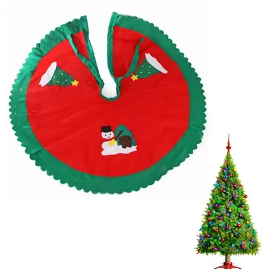 Runde Weihnachtsbaumdecke aus Canvas, 60 cm