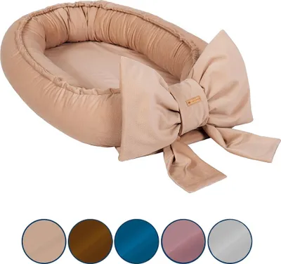 Image de Cocon avec nœud pour nouveau-né Cocon pour bébé, nid, écharpe pour nouveau-né, cocon avec nœud, décoration (couleur : rose)