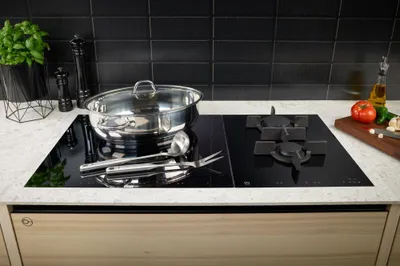 Produktbild von Edelstahlbräter 38cm mit Glasdeckel+Fleischgabel+Suppenkelle