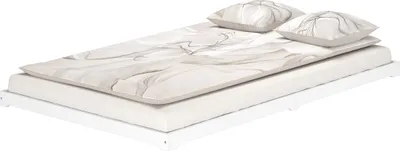 Produktbild von Weißes Bodenbett platzsparend extra niedrig in Überlänge 140x220 Kiefer V-60.47W-14-220ohne Zubehör