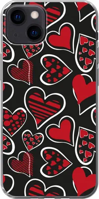 Produktbild von MuchoWow® Handyhülle Schutzhülle Hülle für Telefoonhoesje iPhone 13 Mädchen - Herz - Liebe - Muster - Mädchen - Kinder - Kind Silikon Softcase Handy Hülle - Karteninhaber