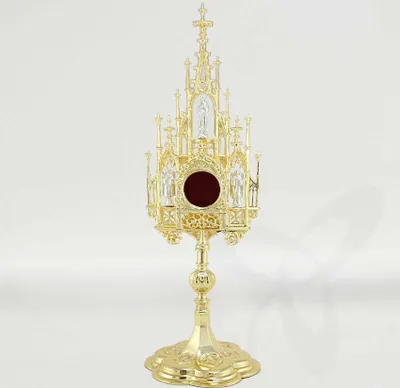 Produktbild von Xxl Reliquiar Reliquie Monstranz Für Klosterarbeit, Hausaltar Gotisch 40cm 2682