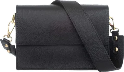 Produktbild von Frena Handtasche aus italienischem Leder - Magnetverschluss, 2 Fächer, verstellbarer Schulterriemen - Perfekte Innenorganisation - Schwarz
