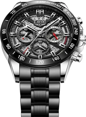 Zdjęcie produktu dla Zegarek LIGE SE-14653 - Elegancja w Czerni i Srebrze KP14653
