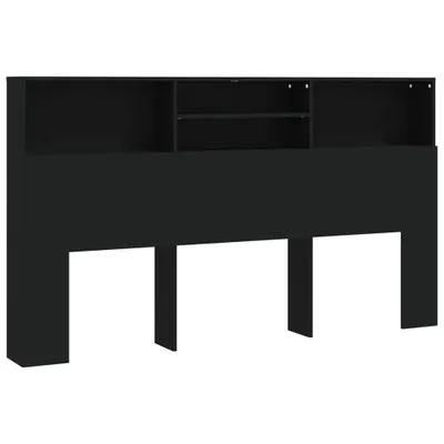 Image de Tête de lit avec étagères Noir 180x19x103,5 cm