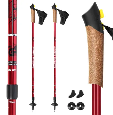 Produktbild von Rote Nordic Walking Stöcke, verstellbar, leicht
