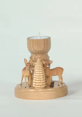 Produktbild von Teelichthalter Rehe mit Ringelbaum Höhe= 11cm NEU