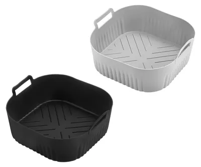 2er-Set Silikon-Backformen für Heißluftfritteuse, 20x20x9 cm