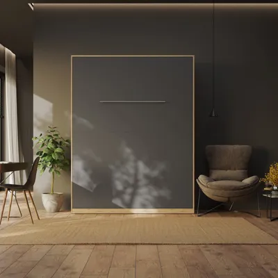 Produktbild von Schrankbett SMARTBett 160x200cm Vertikal  Klappbett & Wandbett Wildeiche/Anthrazit mit Matratze 160cm