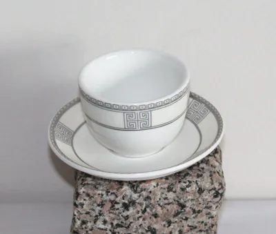 Produktbild von Teetasse 18 Bangkog silber weiss Ornamente mit Unterteller!