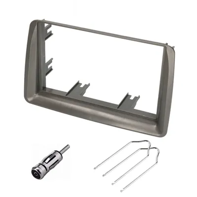 Produktbild von Audioproject A408-10 - Radioblende 2 DIN SET für FIAT Panda ( 169 ) 2003 - 2012 Einbaurahmen Antennenadapter Entriegelungswerkzeug grau