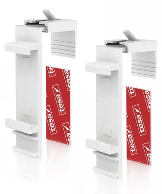Immagine prodotto di Supporto a morsetto per tenda a rullo Klemmfix - Supporto lungo - Ricambio per tenda a rullo doppia - Set da 2 - Per finestre in PVC