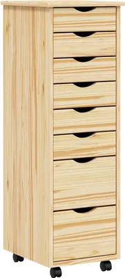 Produktbild von vidaXL Rollcontainer mit Schubladen MOSS Klarlack 34 x 39 x 103 cm