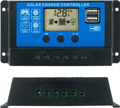Produktbild von PV Kontroler słoneczny PWM VOLT 12-24V/20A+USB dla akumulatorów Pb