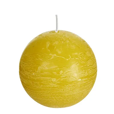 Produktbild von Spaas(r) Kugelkerze Herbstgelb 8 cm | 12 Stück
