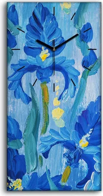 Produktbild von Leinwand Wanduhr Wandkunst Uhr Geräuschlos Kunstdruck 30x60 Gemälde Kunst Blumen - schwarze Hände