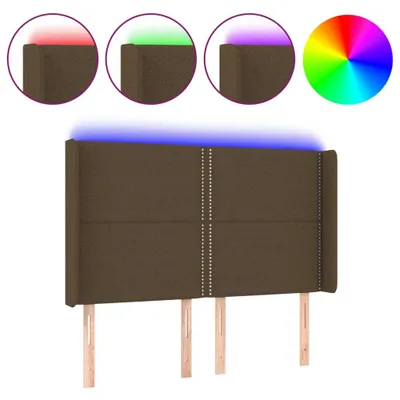 Produktbild von vidaXL LED Kopfteil Dunkelbraun 147x16x118/128 cm Stoff