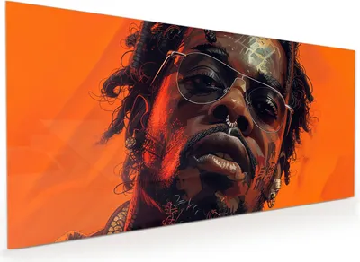 Produktbild von Küchenrückwand Spritzschutz Glas mit Motiv Stilvolle Brillengesicht 40 x 40 cm