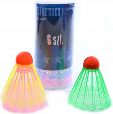 Produktbild von Badminton Federbälle Set 6 Stück Bunt - Robuste Plastik Shuttlecocks für Spielspaß & Training