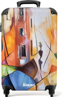 Produktbild von NoBoringSuitcases.com® Koffer Handgepäck Trolley Rollkoffer Kleine Reisekoffer mit 4 Rollen - Abstrakt - Kunst - Malerei - Farben - Cabin Size < 55x40x23 cm & 55x40x20 cm - Fotokoffer - Kabinenkoffer - BoardgepäckHandgepäck Koffer 55x35x20 cm, 36L,