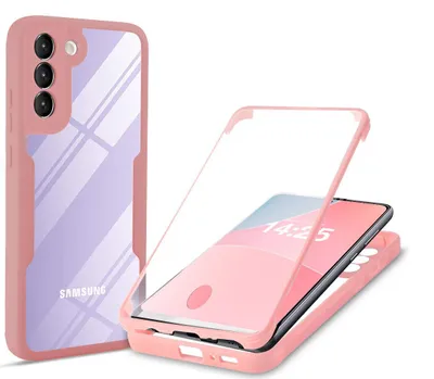 Produktbild von 360 Grad Rundum Schutz Handyhülle für Samsung Galaxy S22 Full Cover Vollschutz Case Farbe: Rose
