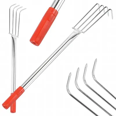Produktbild von Gartenrechen mit Metallklaue zum Rechen, Auflockern, 4 Zähne, 56 cm