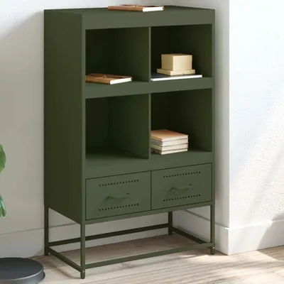 Produktbild von vidaXL Highboard Olivgrün 68,5x39x111,5 cm Kaltgewalzter Stahl