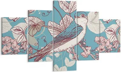 Produktbild von Bild auf Leinwand - Leinwandbild - Vogel Baum modern - 125x70cm - Wand Bild - Wanddeko - Wandbilder - Leinwanddruck - Bilder - Kunstdruck - Wanddekoration - Leinwand bilder - Wandkunst - EA125x70-3585