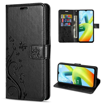 Produktbild von Hülle Xiaomi Redmi A1, Handy Tasche Handyhülle Flip Wallet Case Klapphülle Etui Schwarz