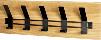 Produktbild von HAKU Wandgarderobe eiche, schwarz - Massivholz, Metall, B/H/T: 60x20x10 cm