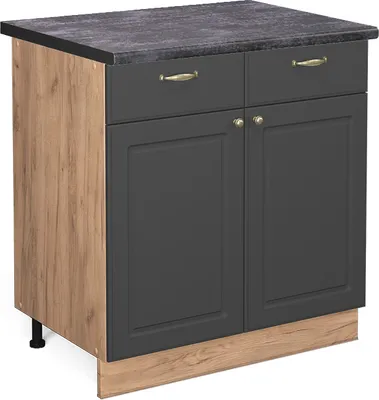 Produktbild von Küchenunterschrank Vicco Fame-Line Anthrazit-Gold 80 cm , AP Anthrazit, Model 46570