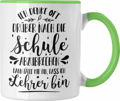 Produktbild von Trendation - Lehrer Tasse Spruch Geschenk Kaffeetasse Geschenkidee für Deutschlehrer, Englischlehrer, Mathelehrer, Klassenlehrer (Grün)