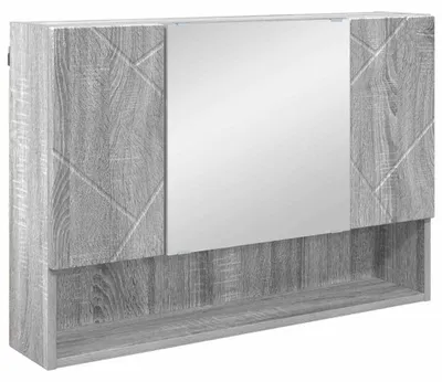 Productafbeelding van Spiegelkast Badkamer 80 x 17 x 55 cm Houtmateriaal Grijs