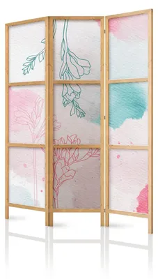 Produktbild von framed concept - Paravent Raumteiler aus Holz 135x172 cm, 3-teilig, einseitig, im orientalischen Stil