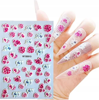 Imagen del producto de Calcomanía para uñas con diseño floral en 5D