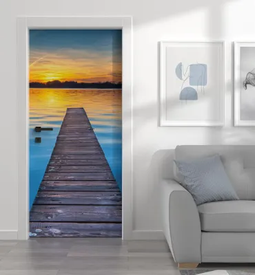 Produktbild von Türtapete Türposter selbstklebend Sonnenuntergang Türaufkleber