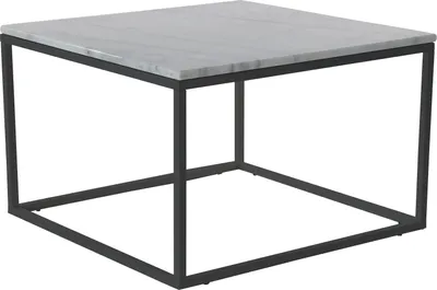 Produktbild von SIT Möbel Couchtisch mit Marmor-Tischplatte in Weiß | quadratisch | Metallgestell schwarz | B 75 x T 75 x H 48 cm | 01053-24 | Serie THIS & THAT