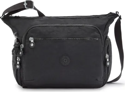 Produktbild von Kipling Umhängetasche Gabbie, Schwarz, Polyamid, 35.5x30x18.5 cm (BxHxT), wasserabweisend, verstellbarer Schultergurt, Kipling Affe Anhänger, robust, leicht, für Alltag, Freizeit & Büro