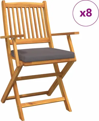 Produktbild von vidaXL Klappstuhl 8 stk. Braun Massivholz Akazie
