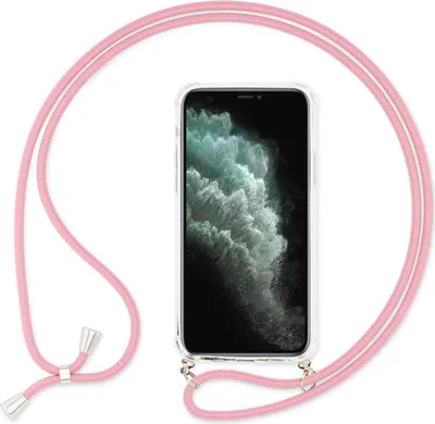 Produktbild von NALIA Handy Hülle mit Kette für iPhone 11, Necklace Case Etui mit Umhänge-Band Pink