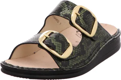 Produktbild von Finn Comfort Lipari, Damenschuhe, bequeme Pantolette, Leder, Oro, NEU - Damenschuhe Pantolette /  Zehentrenner, Grün, leder (naja)