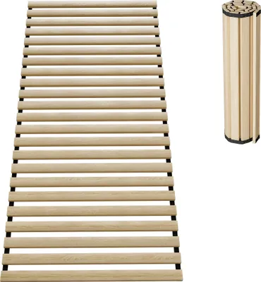 Obrázok produktu pre JOIEYOU rolovací rám z cédrového dreva 90x200cm s 23 lamelami a čiernou gumičkou, skladací rolovací rám s nosnosťou do 300 kg, 2 cm hrubé drevené lamely náhradné lamely pre väčšinu postelí