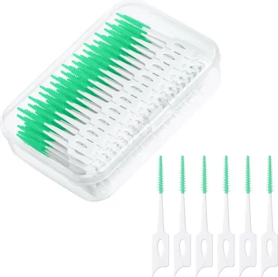 Image de Brosses interdentaires 220 pièces Fil dentaire Brosses dentaires Vert