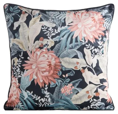 Zdjęcie produktu dla Poszewka welwetowa ze wzorem kwiatowym Velvet 45X45 czarna