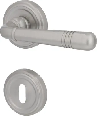 Produktbild von Südmetall Türgriff-Garnitur RosetteBB Messing satiniert silber Ø 50 mm