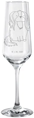 Produktbild von Mr. & Mrs. Panda Glas Hund Cavalier King Charles Spaniel - Transparent - Geschenk, Trinkglas, Sprüche, Flute, Schlappohren, Sektglas, Cockerspaniel, Champagnerglas