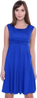 Immagine prodotto di Abito con volant con scollo a V + abbigliamento premaman MAMA; blu/XS/S 34/36