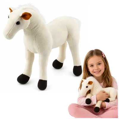 Obrázek produktu pro Plyšový kůň Plyšová hračka Maskot Plyšová hračka Bílá 40 cm X 37 cm