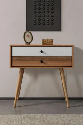 Produktbild von Skye Decor, Hochwertiger Dresser (3 Stück), Walnuss & Weiß, 80 x 78 x 36 | 100% Melamin