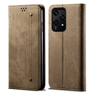 Produktbild von Hülle für Honor 200 Lite Leder Brieftasche Flip Bookstyle Schutzhülle mit Standfunktion Khaki